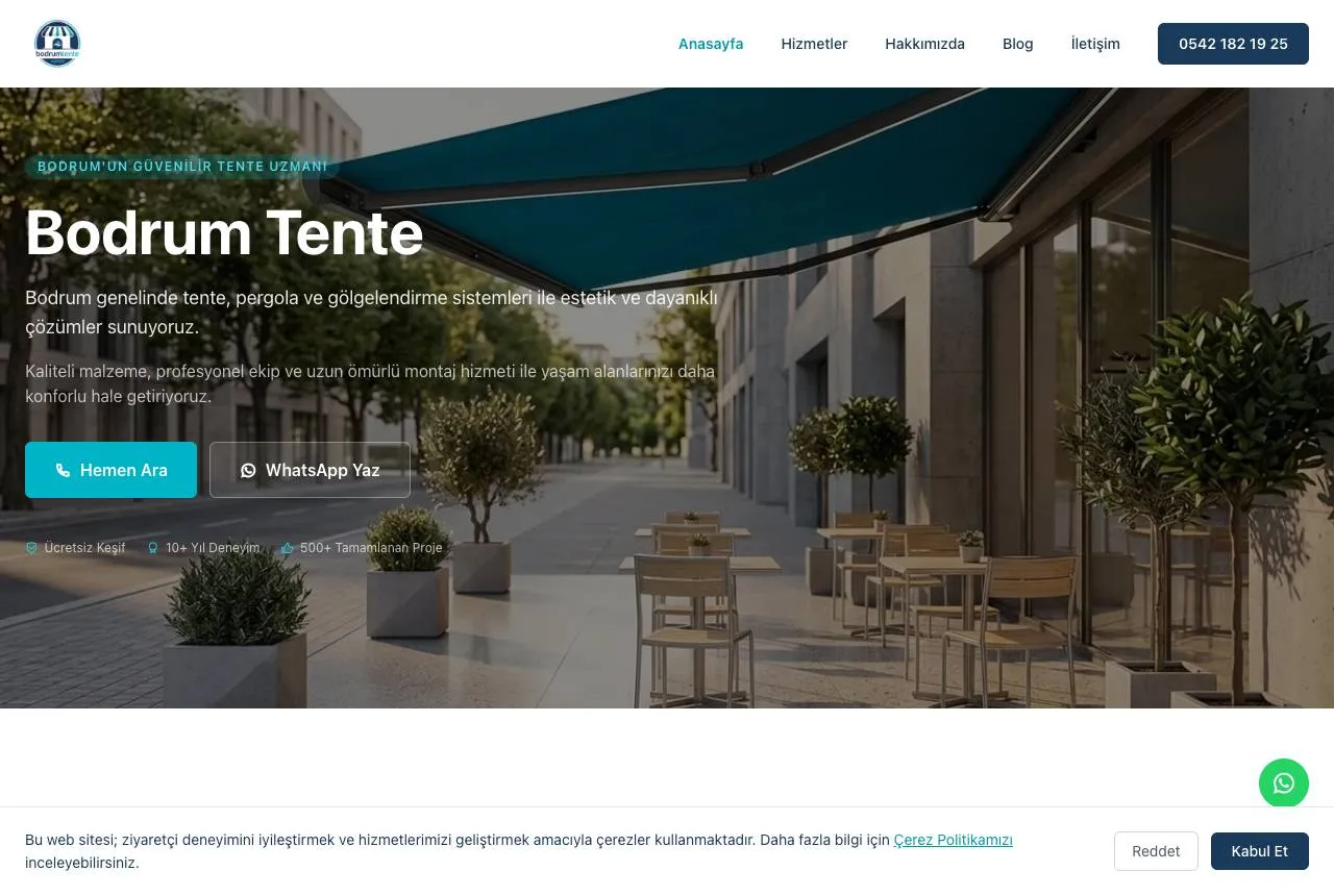 bodrumtente.com.tr — Balkı Digital tarafından geliştirilen web sitesi
