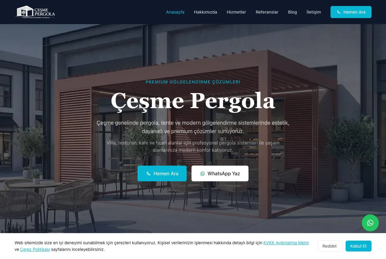cesmepergola.com — Balkı Digital tarafından geliştirilen web sitesi