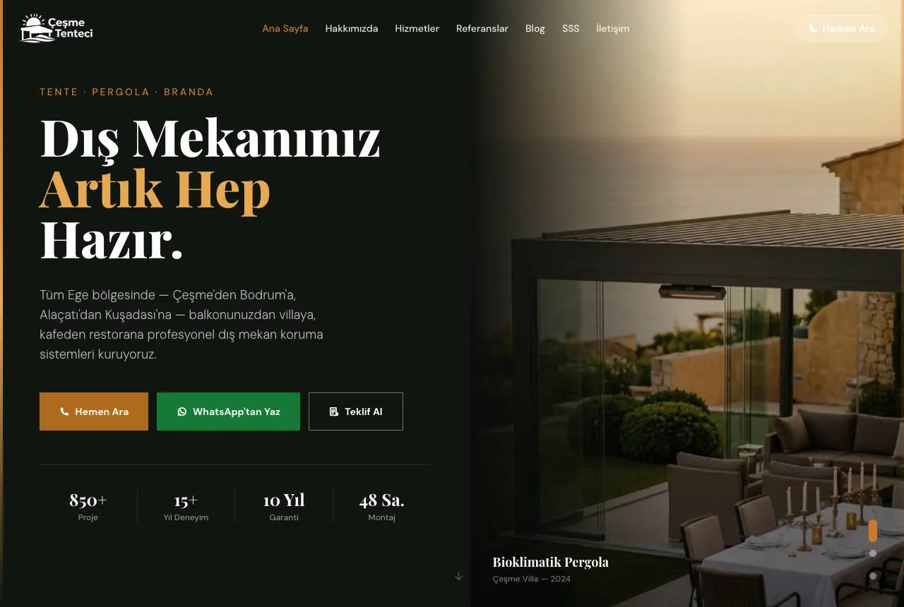 cesmetenteci.com.tr — Balkı Digital tarafından geliştirilen web sitesi