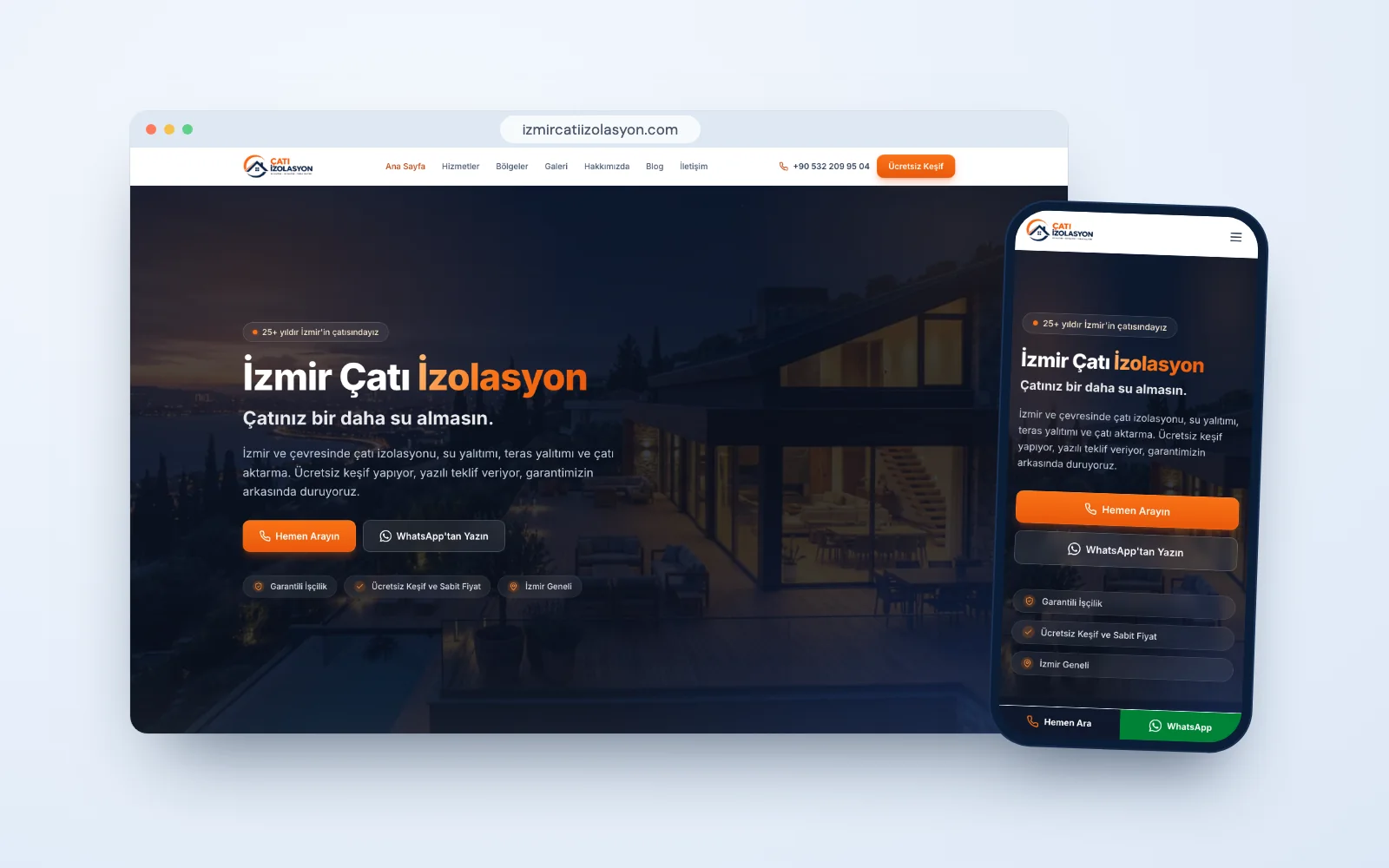 İzmir Çatı İzolasyon web sitesinin ana sayfası