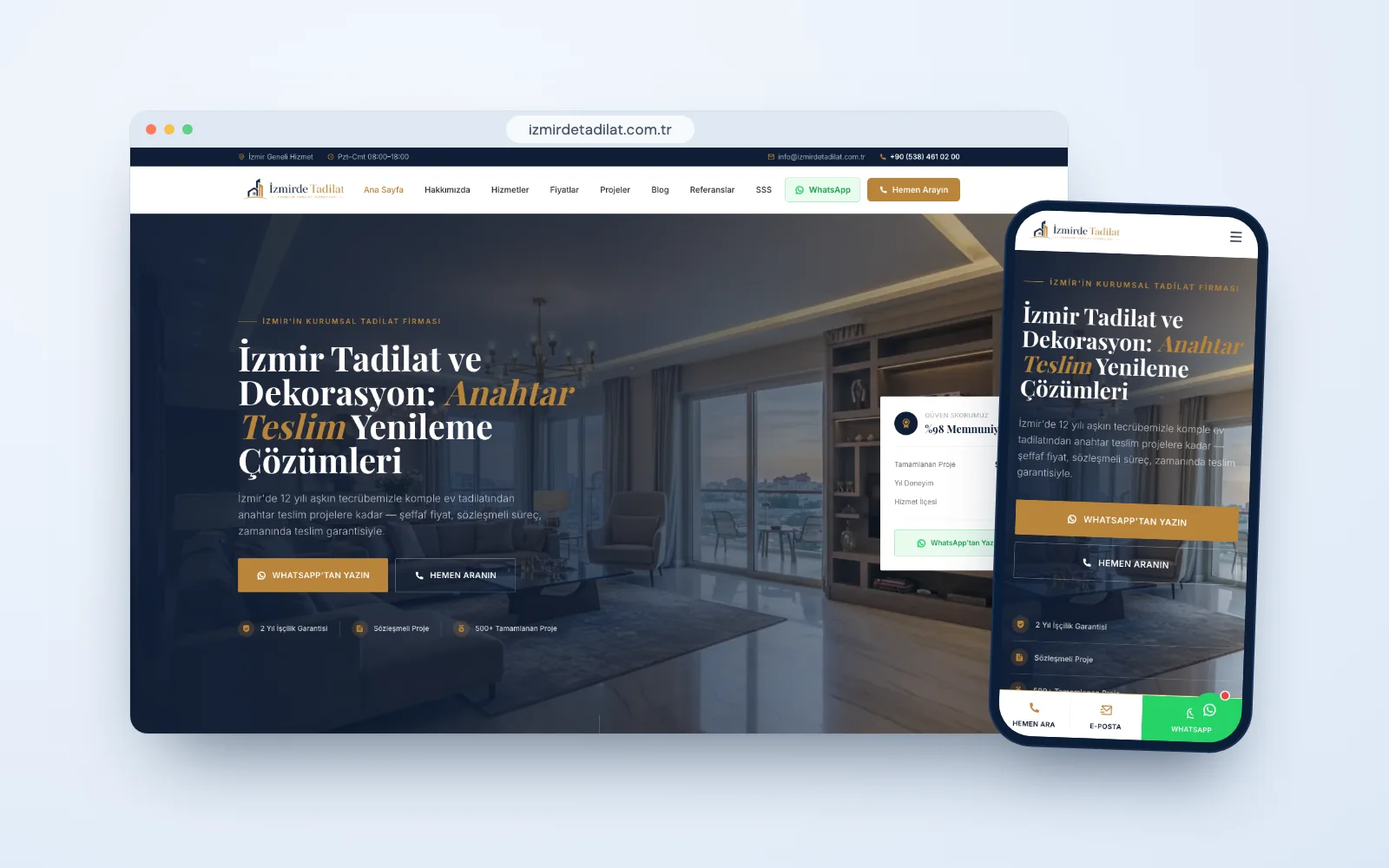 İzmir'de Tadilat web sitesinin ana sayfası