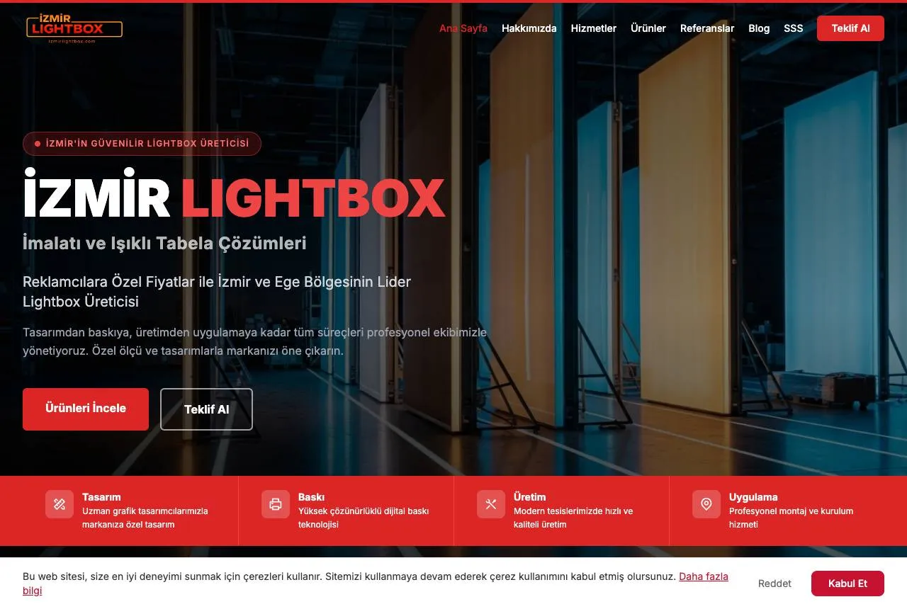İzmir Lightbox — Balkı Digital tarafından geliştirilen web sitesi