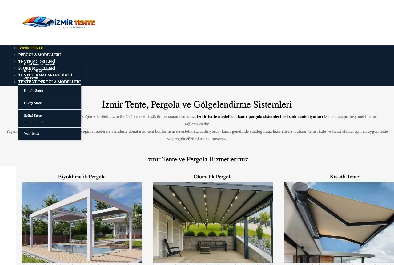 izmirtentefirmalari.com — Balkı Digital tarafından geliştirilen web sitesi