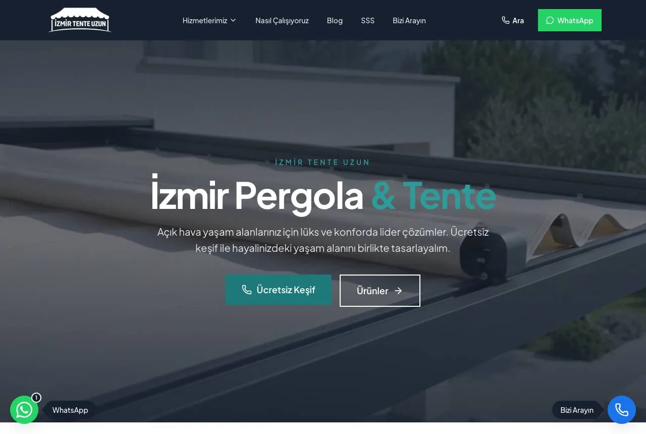 izmirtenteuzun.com — Balkı Digital tarafından geliştirilen web sitesi