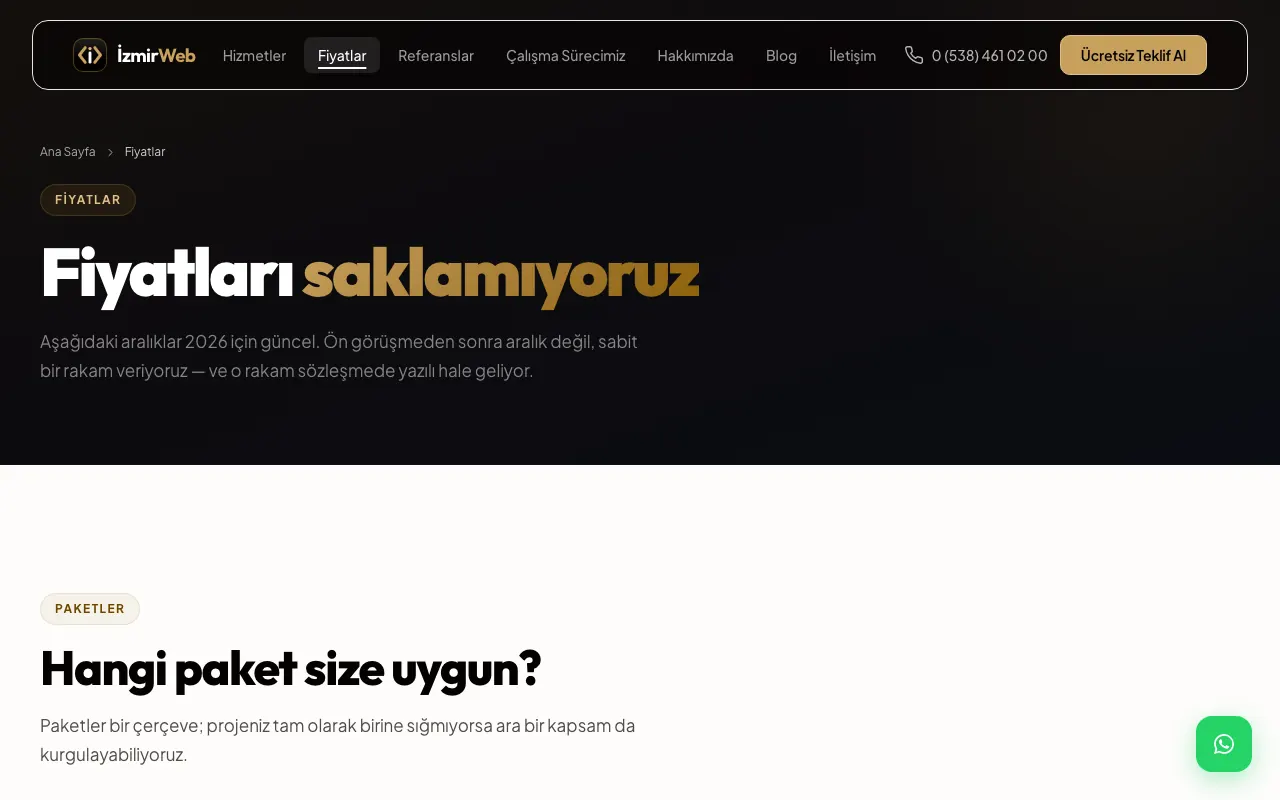 İzmir Web Tasarım Yaptırma web sitesinden bir iç sayfa