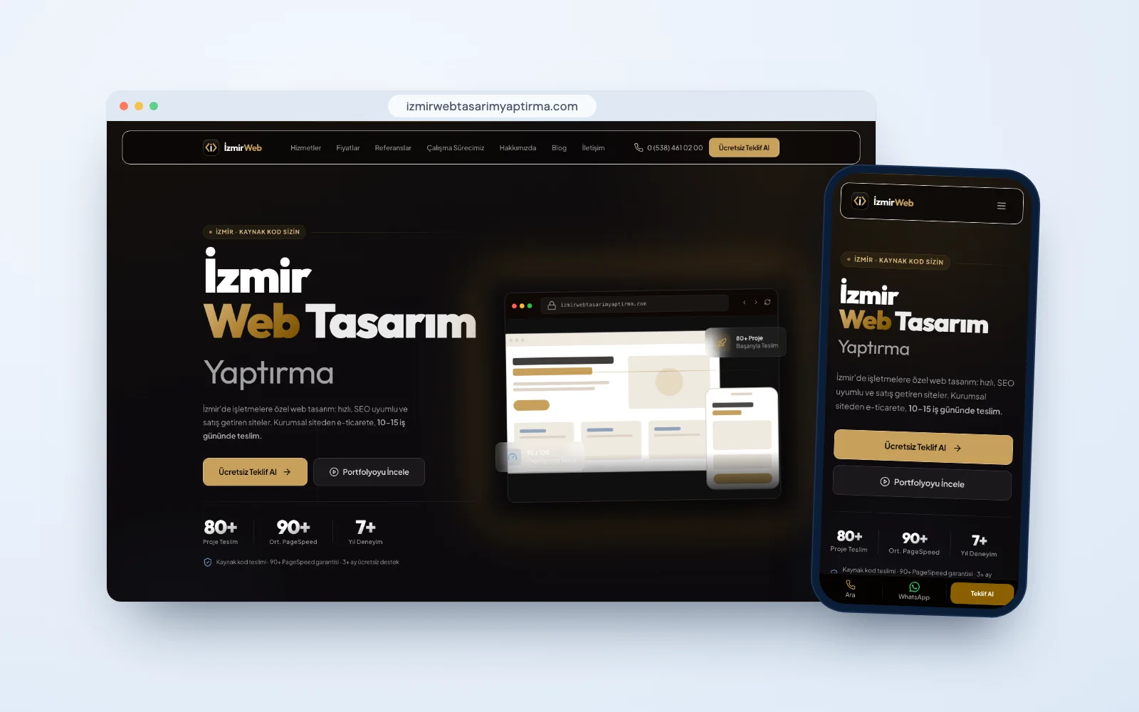 İzmir Web Tasarım Yaptırma web sitesinin ana sayfası