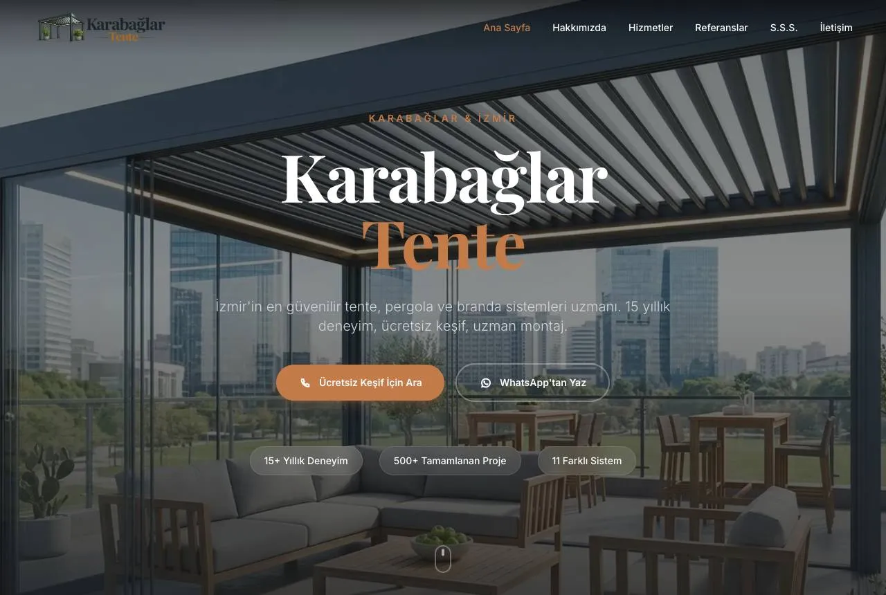karabaglartente.com — Balkı Digital tarafından geliştirilen web sitesi
