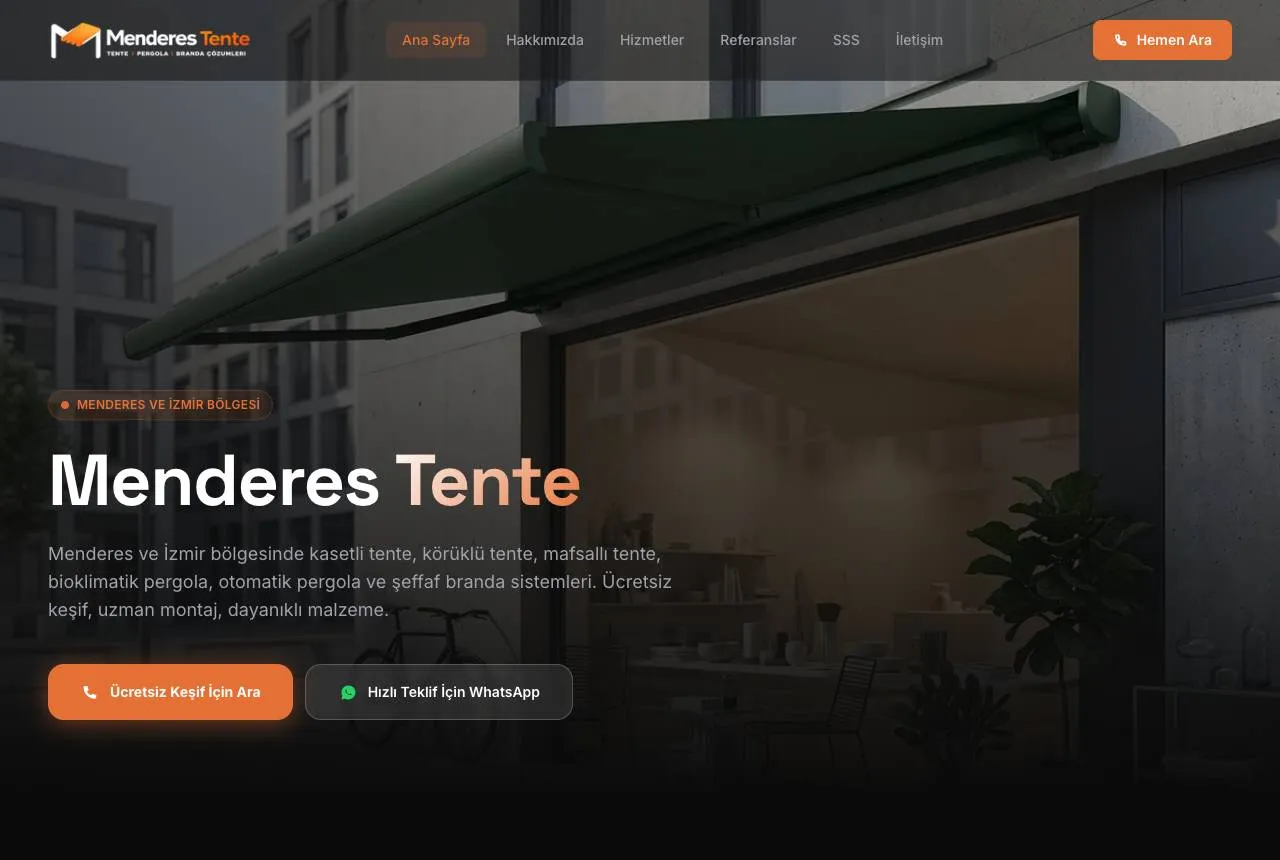 menderestente.com — Balkı Digital tarafından geliştirilen web sitesi