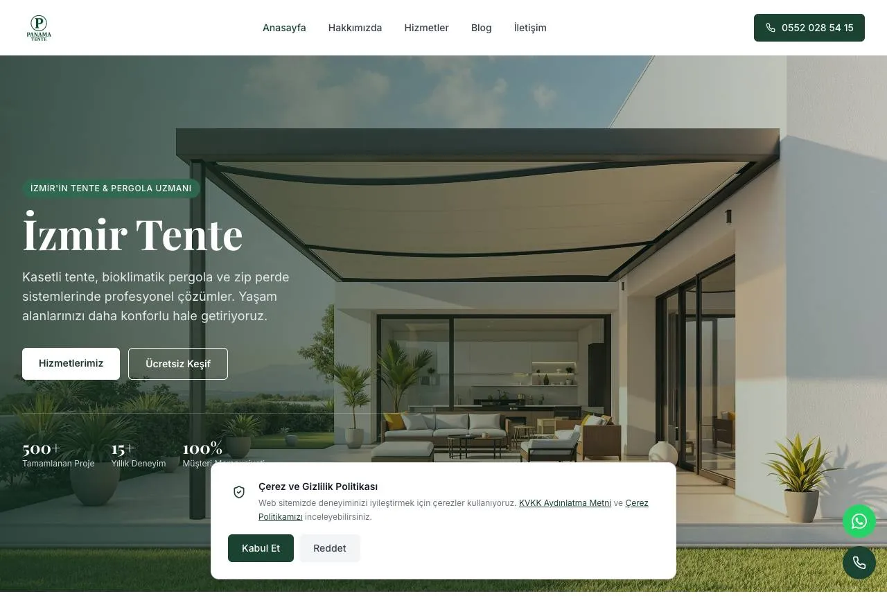 panamatente.com — Balkı Digital tarafından geliştirilen web sitesi