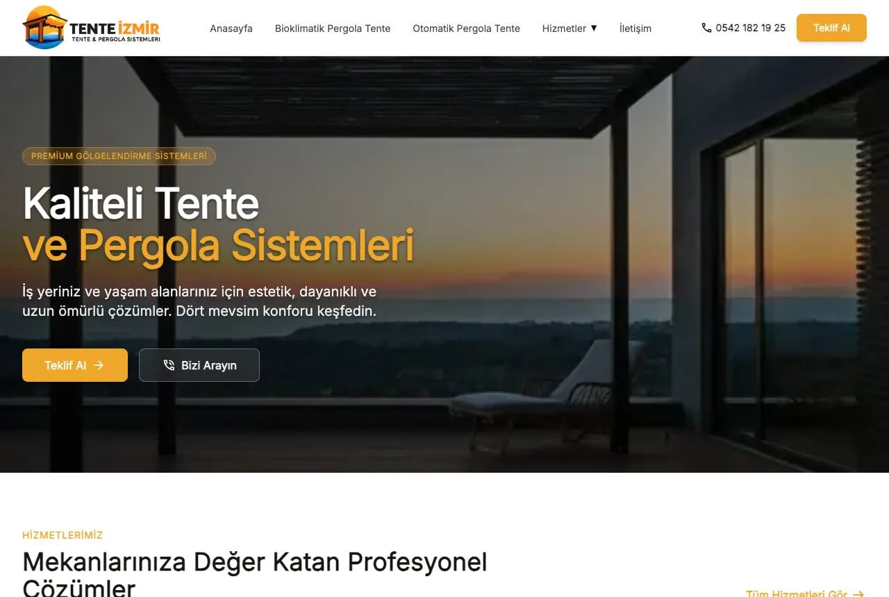 tenteizmir.net — Balkı Digital tarafından geliştirilen web sitesi