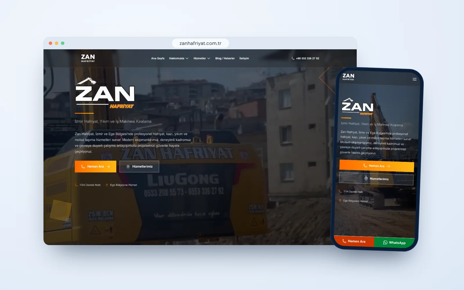 ZAN Hafriyat web sitesi
