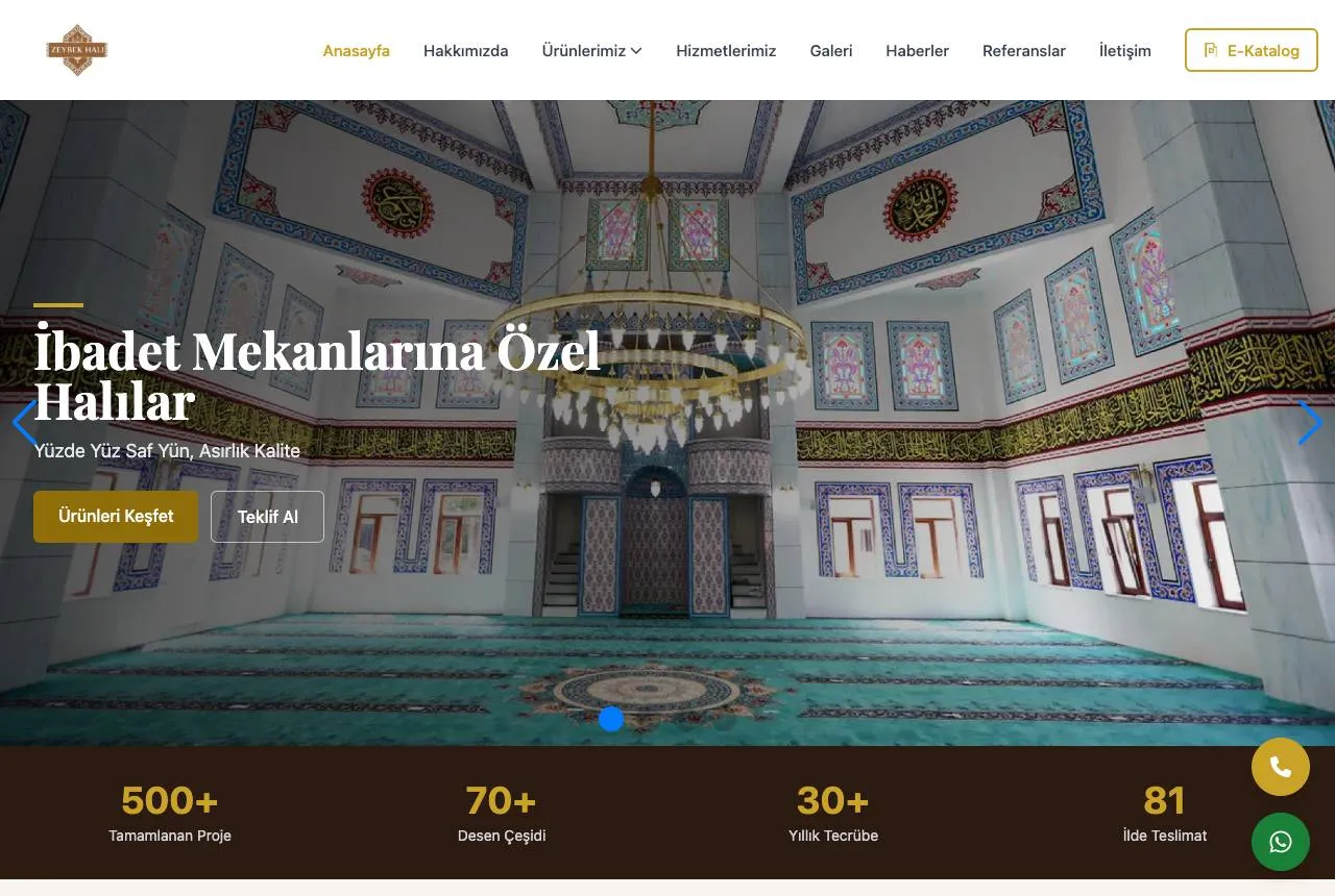 Zeybek Halı — Balkı Digital tarafından geliştirilen web sitesi