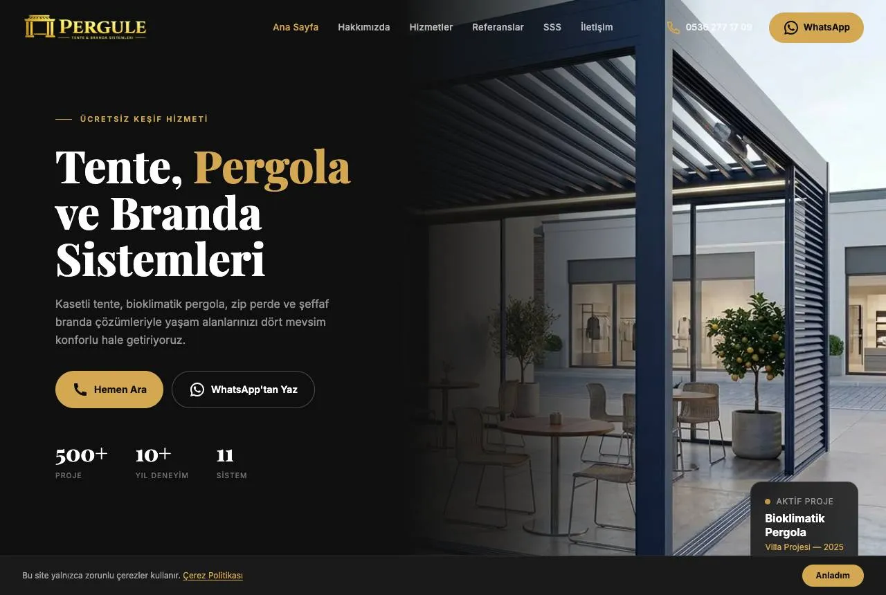 Tek Sayfa Web Sitesi