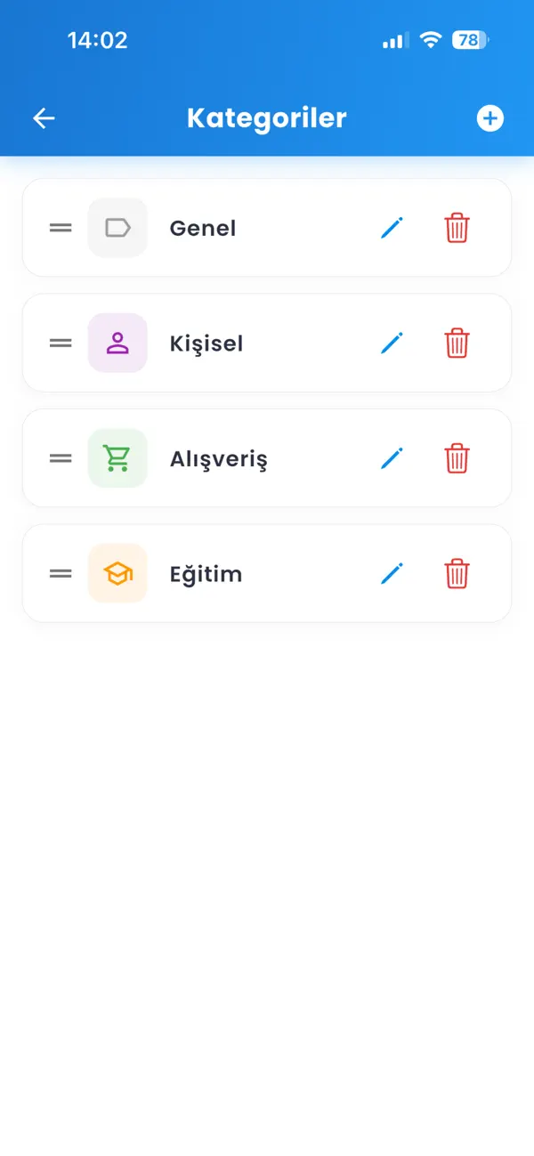 Todozap kategoriler ekranı